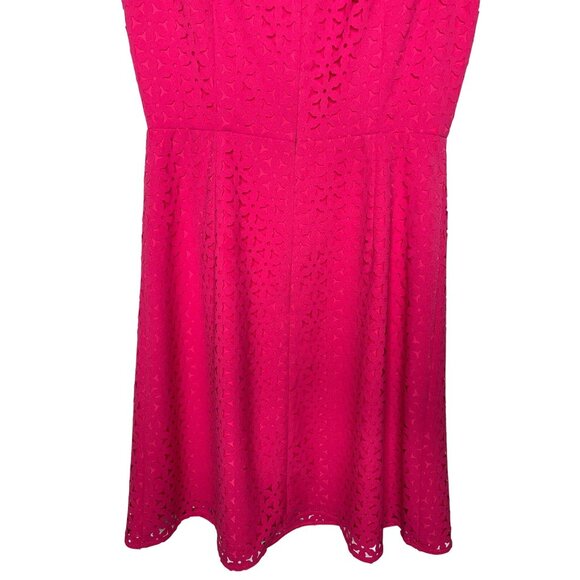 J Crew Dress Womens Size 2 Short Sleeve Mini Fit and Flare Pink Fuchsia Work XS - Picture 12 of 13
